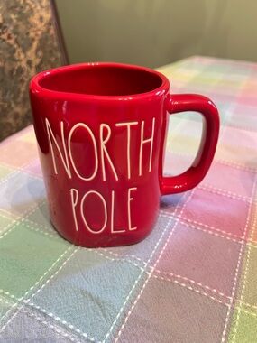 Rae Dunn Red "NORTH POLE" Ceramic Mug